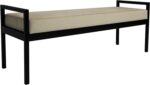 URKV Upholstered Bench with Metal Leg | Bench for Living Room & Bedroom | Decorative Home Furniture (Fawn) - Image 2