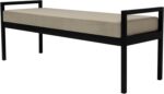 URKV Upholstered Bench with Metal Leg | Bench for Living Room & Bedroom | Decorative Home Furniture (Fawn) - Image 6