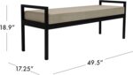URKV Upholstered Bench with Metal Leg | Bench for Living Room & Bedroom | Decorative Home Furniture (Fawn) - Image 7