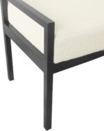 URKV Modern Upholstered Bench with Metal Frame | Upholstered Entryway Bench with Black Metal Frame for Living Room, Bedroom, Hallway, Dining & Office (Cream) - Image 5