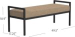 URKV Modern Upholstered Bench with Metal Frame – Fabric Cushioned Entryway Bench for Living Room, Bedroom, Hallway, Dining & Office - Image 8