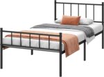 URKV Metal Bed Single Size Without Storage | Wrought Iron Single Cot Bed for Bedroom with Headboard and Footboard | Matte Finish Black - Image 8