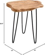 URKV Wooden End Table | Side Table | Corner Stool Plant Stand for Bedroom, Living Room Indoor and Outdoor Tables (Black Metal Legs) Real Wood Slice Live Edge - Image 2
