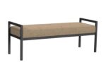 URKV Modern Upholstered Bench with Metal Frame – Fabric Cushioned Entryway Bench for Living Room, Bedroom, Hallway, Dining & Office