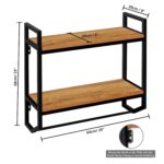 URKV Wall Mounted Kitchen Shelf Rack with Towel Holder | Wooden & Metal Storage Organizer for Kitchen, Bathroom & Home (Natural Finish) - Image 2