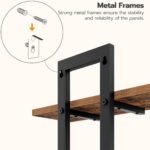 URKV Wooden Floating Wall Shelves with Metal Brackets | Industrial Wall Mounted Storage Rack for Home Décor, Books, Plants & Collectibles - Image 2