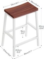 URKV Set of 2 Wooden Bar Stools – Industrial Counter Height Chairs with Metal Frame for Kitchen Island, Dining, Home Bar, Pub & Café - Image 7