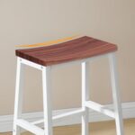 URKV Set of 2 Wooden Bar Stools – Industrial Counter Height Chairs with Metal Frame for Kitchen Island, Dining, Home Bar, Pub & Café - Image 3