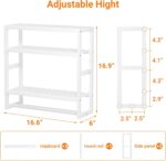 URKV Bathroom Shelf with Towel Bar Wall Mounted Floating Storage Rack for Towels Toiletries and Bathroom Essentials | Wall Shelf with Towel Holder Floating Rack Organizer - Image 2