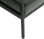 URKV Upholstered Bench Black Metal Frame, Ideal for Entryway, Living Room Seating | Fabric Cushioned Entryway Bench for Living Room, Bedroom, Hallway, Dining & Office (Green) - Image 9