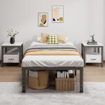 URKV Metal Twin Platform Bed for Bedroom | Sturdy Metal Single Bed Frame for Guest Room | Black - Image 8