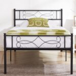 URKV Metal Bed Single Size Without Storage | Wrought Iron Single Cot Bed for Bedroom with Headboard and Footboard | Matte Finish Black - Image 4
