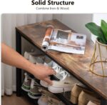 URKV Wooden Shoe Rack for Home | Metal Frame Multipurpose Shoe Cabinet for Living Room & Home Hall Furniture - Image 4