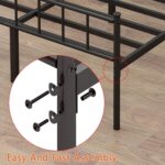URKV Metal Bed Single Size Without Storage | Wrought Iron Single Cot Bed for Bedroom with Headboard and Footboard | Matte Finish Black - Image 2