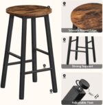 URKV Wooden Bar Chair with Metal Legs High Sitting Bar Stool for Kitchen Living Room Wooden Metal Counter Stool for Office Hallway Bedroom - Image 6