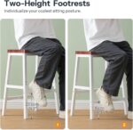 URKV Set of 2 Wooden Bar Stools – Industrial Counter Height Chairs with Metal Frame for Kitchen Island, Dining, Home Bar, Pub & Café - Image 6