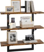 URKV Wall Mounted Wooden Shelf for Kitchen Storage Organizer Pantry Jars Coffee Tea and Home Décor Display | Kitchen Wall Shelf Wooden Floating Storage Rack for Spices Jars - Image 6