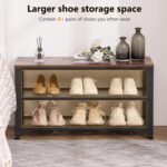 URKV Wooden Shoe Rack for Home | Metal Frame Multipurpose Shoe Cabinet for Living Room & Home Hall Furniture - Image 7