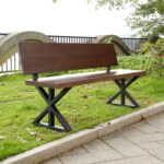URKV Wooden Outdoor Bench with Backrest | Frame Garden Bench | Solid Wood Patio, Balcony & Park Seating Furniture - Image 6