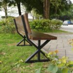 URKV Wooden Outdoor Bench with Backrest | Frame Garden Bench | Solid Wood Patio, Balcony & Park Seating Furniture - Image 7