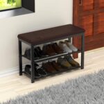 URKV 3-Tier Shoe Storage Rack with Leather Cushion Seat for Home Portable Shoe Rack Chappal Stand Sneakers Slippers Stand Footwear Shoe Rack Organizer for Entryway Living Room Office - Image 4