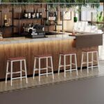URKV Set of 2 Wooden Bar Stools – Industrial Counter Height Chairs with Metal Frame for Kitchen Island, Dining, Home Bar, Pub & Café - Image 5