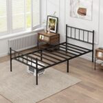 URKV Metal Bed Single Size Without Storage | Wrought Iron Single Cot Bed for Bedroom with Headboard and Footboard | Matte Finish Black - Image 5
