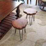 URKV Wooden Side End Table for Living Room | Tree Slice Accent End Table with Modern Black Hairpin Legs for Living Room, Bedroom, or Patio - Image 7