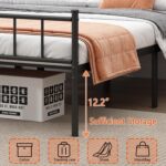 URKV Metal Bed Single Size Without Storage | Wrought Iron Single Cot Bed for Bedroom with Headboard and Footboard | Matte Finish Black - Image 6