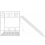 Metal Bunk Bed for KidsTwin Over Twin with Slide – Heavy Duty Steel Frame, Guardrails & Ladder | - Image 4