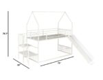 Twin Over Twin Metal Bunk Bed for Adults and Kids | Bunk Bed with Slide | - Image 6