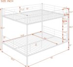 Black Metal Bunk Bed Twin Over Full Size with Wood Accent Panels | Heavy-Duty Frame, Ladder & Safety Guard Rail for Kids, Teens - Image 8