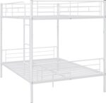 Black Metal Bunk Bed Twin Over Full Size with Wood Accent Panels | Heavy-Duty Frame, Ladder & Safety Guard Rail for Kids, Teens - Image 4