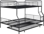 Twin Over Full Metal Bunk Bed with Pull-Out Trundle – Heavy Duty Steel Frame, Safety Guardrails & Ladder | - Image 4
