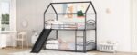 Metal Bunk Bed for Kids | Twin Over Twin Metal Bunk Bed with Slide for Bedroom - Image 2