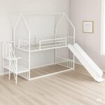 Twin Over Twin Metal Bunk Bed for Adults and Kids | Bunk Bed with Slide | - Image 2