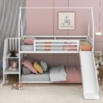 Twin Over Twin Metal Bunk Bed for Adults and Kids | Bunk Bed with Slide | - Image 5