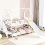 Twin Over Twin Metal Bunk Bed for Adults and Kids | Bunk Bed with Slide | - Image 4