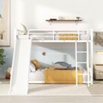 Metal Bunk Bed for KidsTwin Over Twin with Slide – Heavy Duty Steel Frame, Guardrails & Ladder | - Image 5