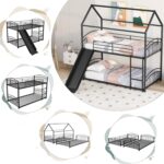 Metal Bunk Bed for Kids | Twin Over Twin Metal Bunk Bed with Slide for Bedroom - Image 8