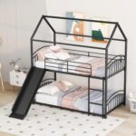 Metal Bunk Bed for Kids | Twin Over Twin Metal Bunk Bed with Slide for Bedroom - Image 7