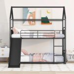 Metal Bunk Bed for Kids | Twin Over Twin Metal Bunk Bed with Slide for Bedroom - Image 6